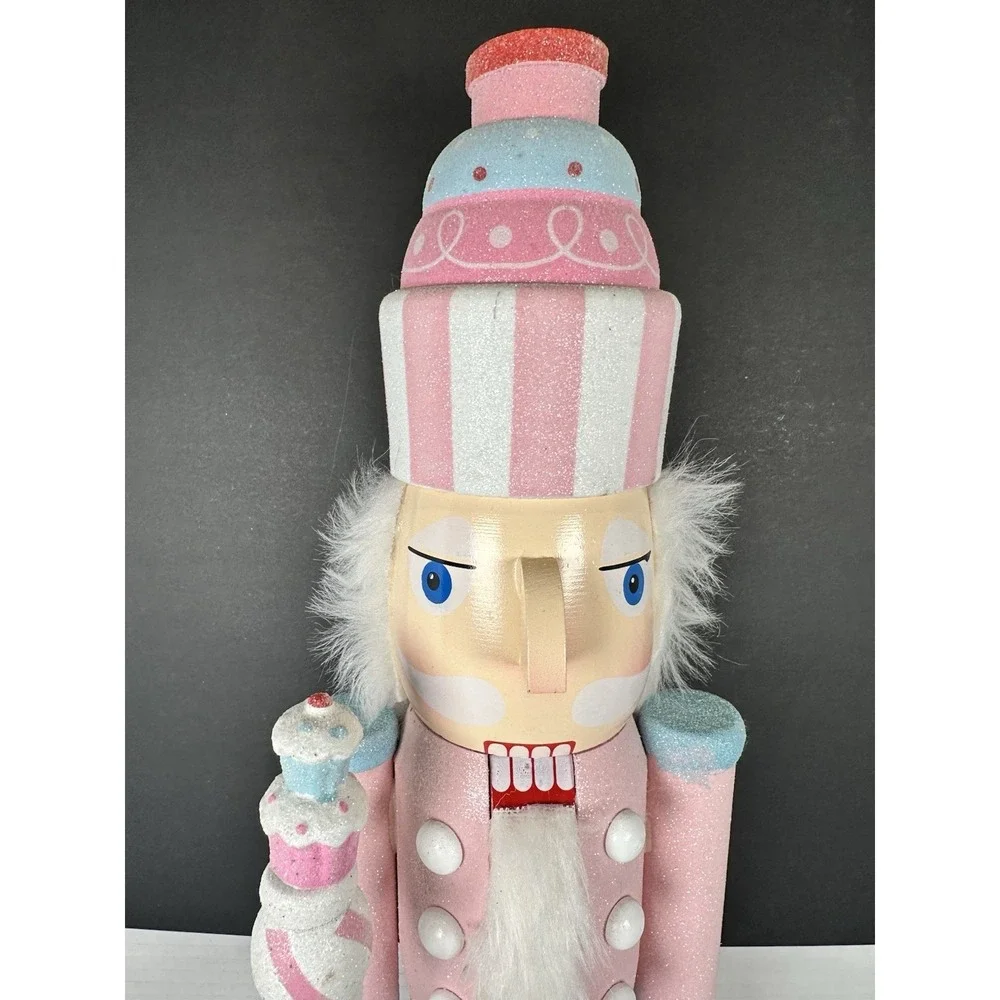 Pastel Candy Nutcracker 24 in Pink Blue Glitter Christmas Decor Sweet Shoppe